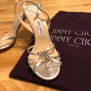 Jimmy Choo Silver Slingbacks